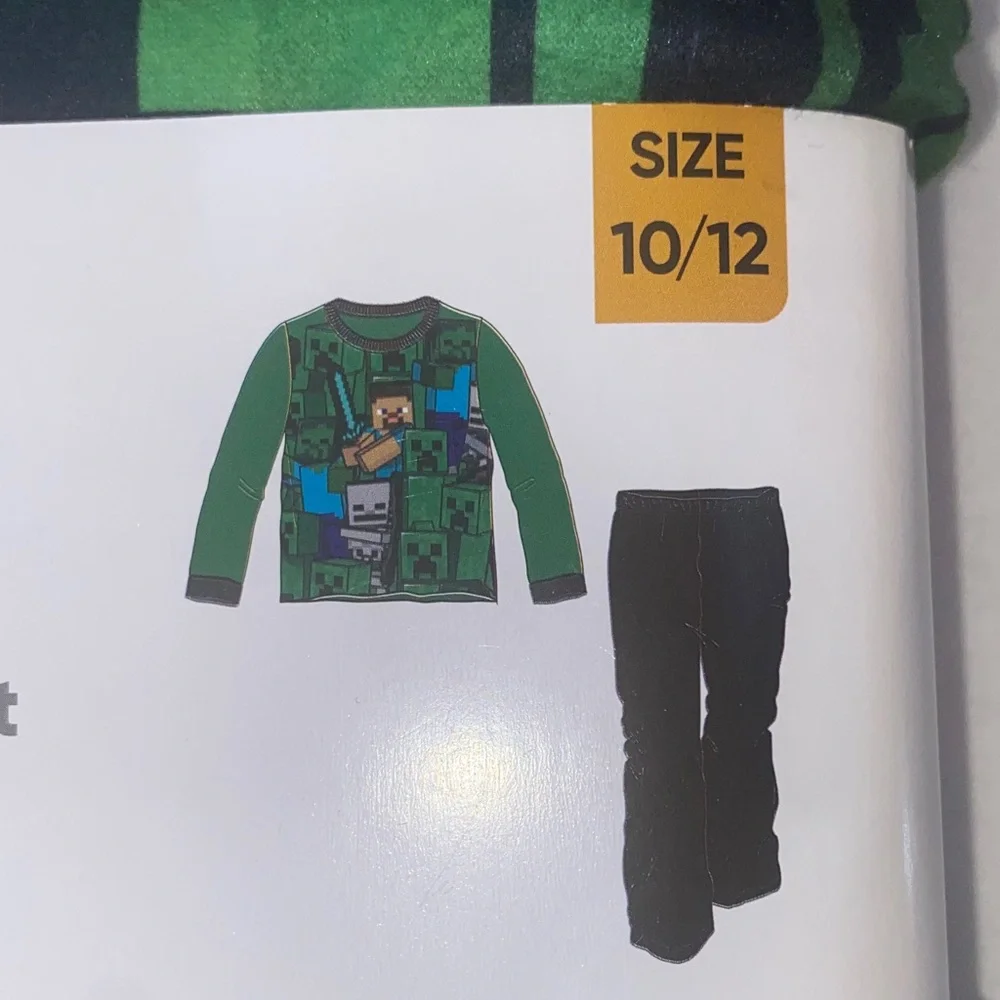 Minecraft Boys Creeper Pajama Set - Green and Blue